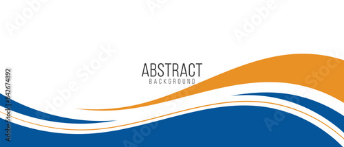 Blue and orange business wave banner background