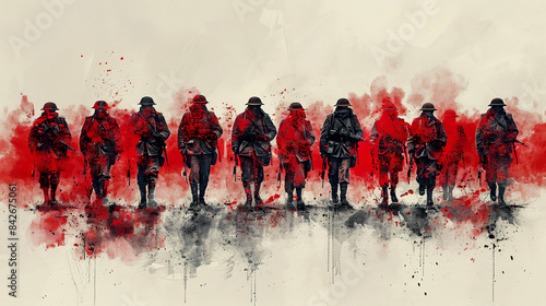 World War One German soldiers illustration. Generated by AI photo