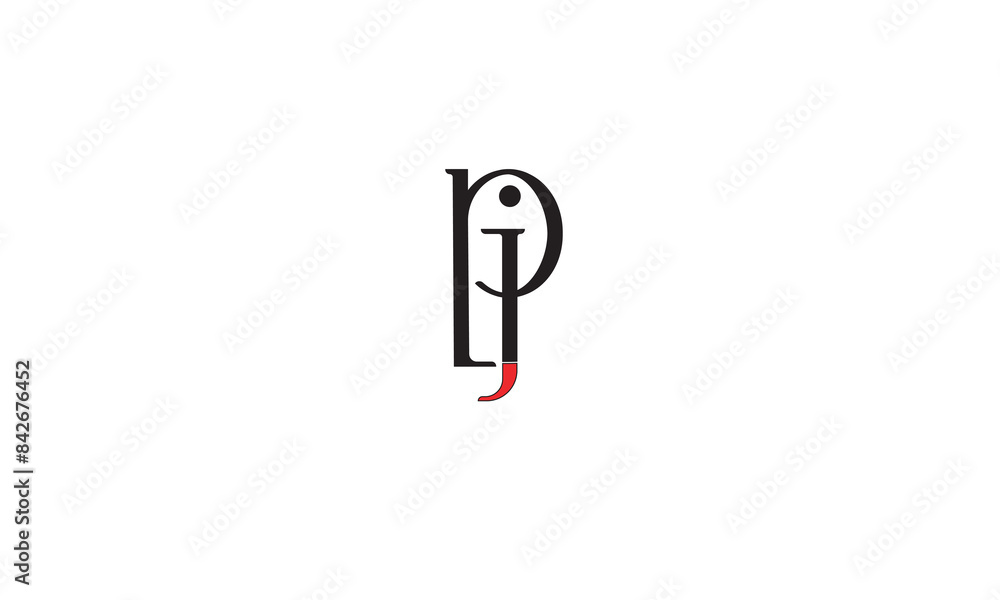 PJ, JP, J, P Abstract Letters Logo Monogram PJ, JP, J, P Abstract Letters Logo Monogram