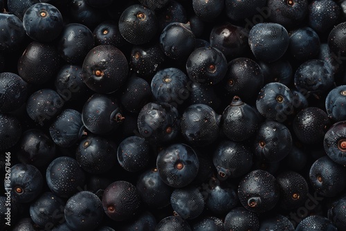 Dark purple berries texture background, currant pattern, elderberry banner, black irga, saskatoon berry