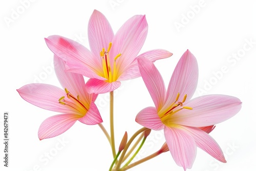 Zephyranthes (Rain Lily) photo on white isolated background  © Aditya