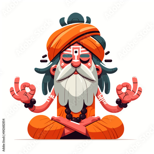 Indian Sadhu Vector illustration 