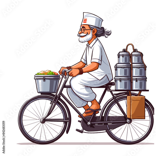 Dabba wala Mumbai people of Mumbai illustration