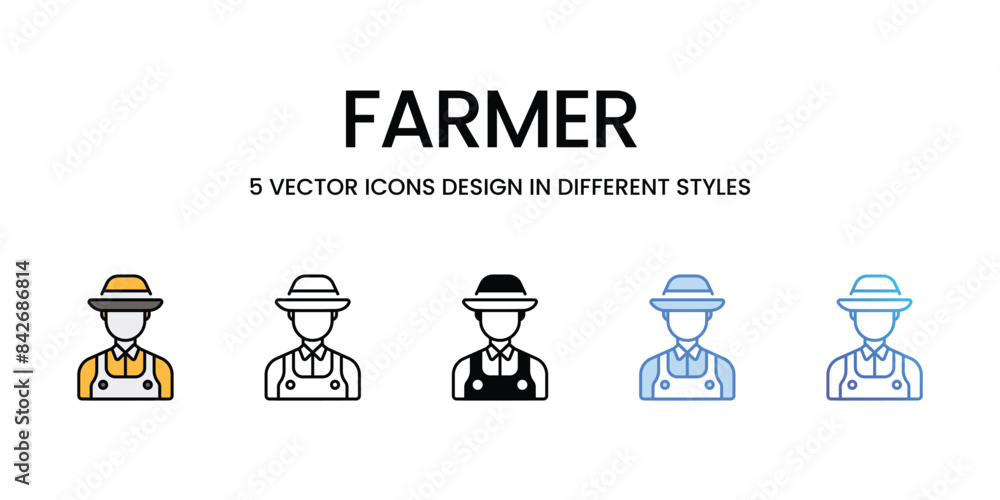 Farmer icons vector set stock illustration. Farmer icons vector set stock illustration.