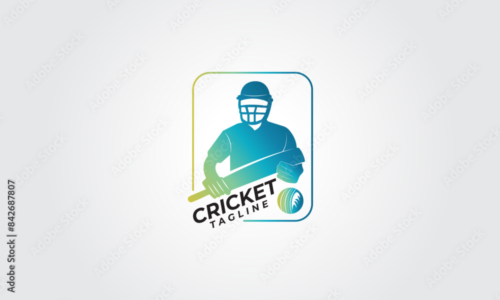 Cricket Sports Logo Vector Design Cricket Sports Logo Vector Design