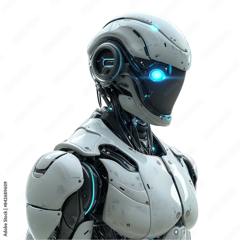 robot with a glowing blue eye, transparent background png robot with a glowing blue eye, transparent background png