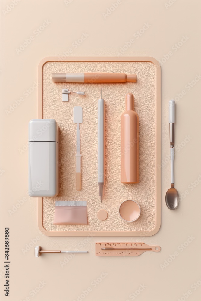 Skincare Essentials on a Pastel Background Skincare Essentials on a Pastel Background