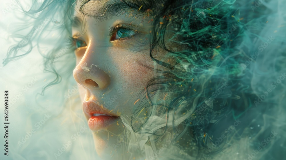 A Face Adorned with Smoke and Light A Face Adorned with Smoke and Light