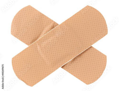 Obraz na płótnie Adhesive band aid isolated on white background, top view, clipping path