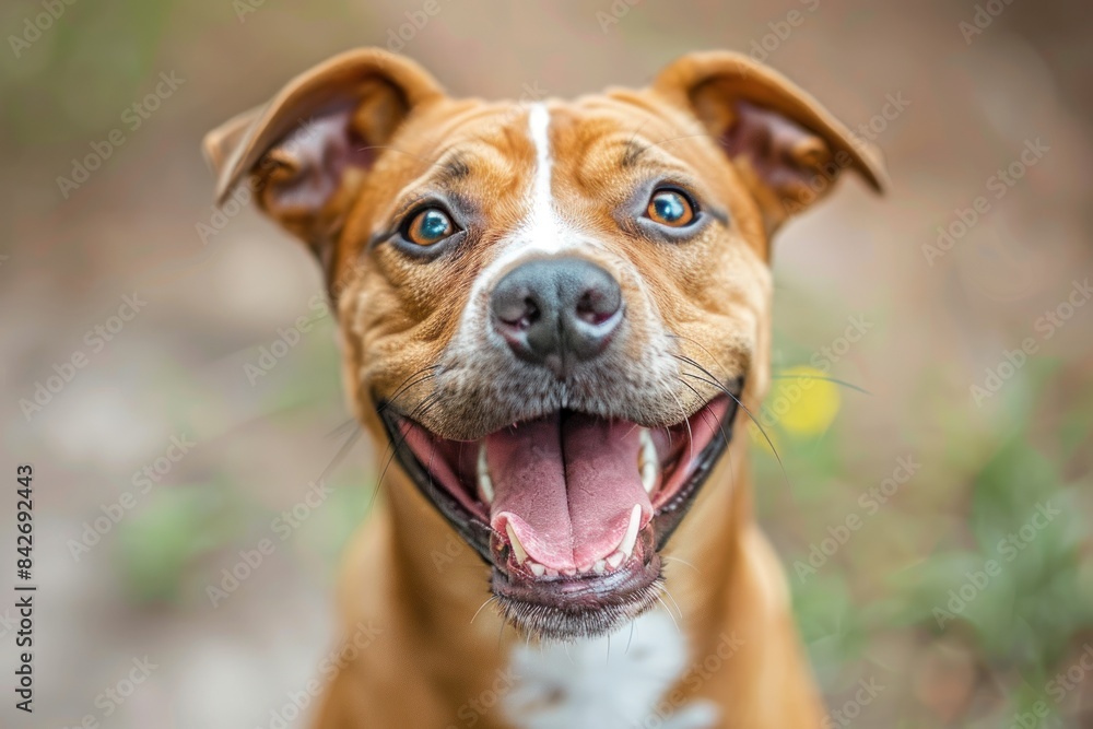 Smiling dog with a bright background Smiling dog with a bright background