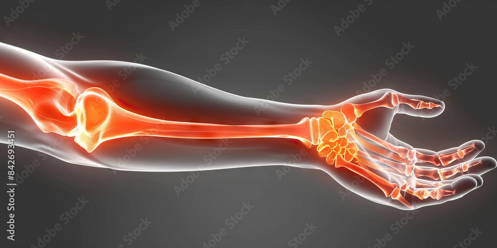 ภาพประกอบสต็อก Monteggia Fracture The Elbow Pain and Radiating Pain to