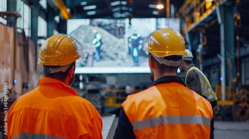 Workers watching a safety training video together followed by a discussion about its key takeaways.