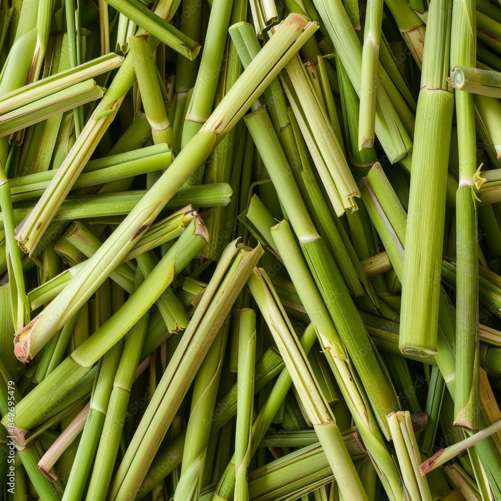 Fototapeta premium Lemongrass texture background, cymbopogon pattern, barbed wire grass banner, silky heads or oily heads