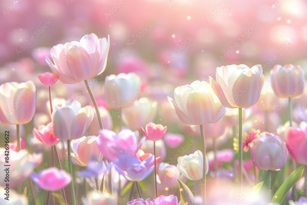 Obraz premium abstract natural easter or spring background, pastel colors, fine art, lawn and sky 