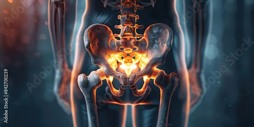 Femoral Neck Fracture: The Hip Pain and Inability to Bear Weight - Picture a person with a highlighted femoral neck, experiencing hip pain and inability to bear weight on the affected leg