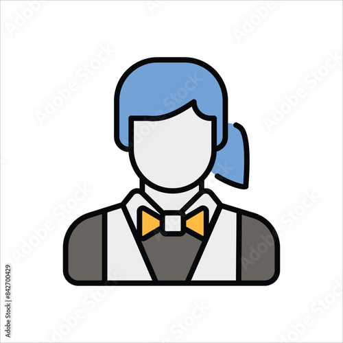Waitress vector icon