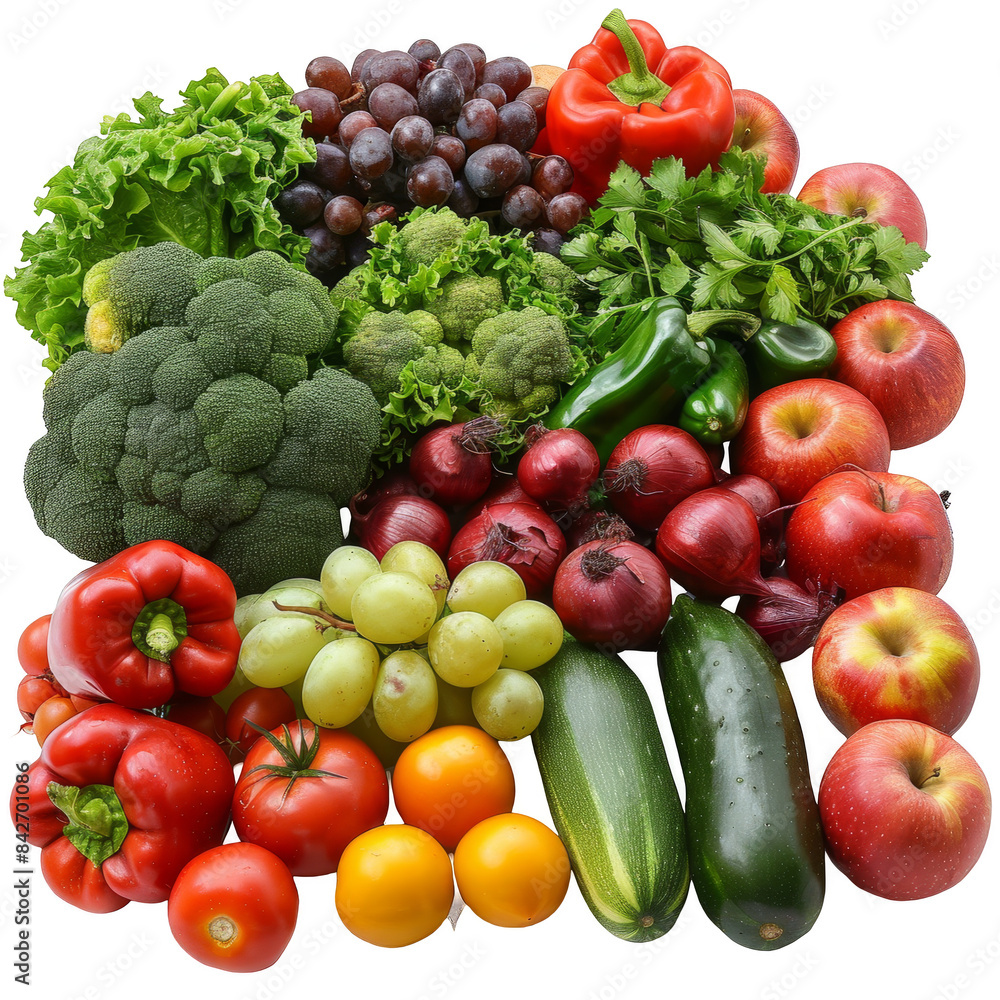 large assortment of fruits and vegetables on a white surface, transparent background png large assortment of fruits and vegetables on a white surface, transparent background png