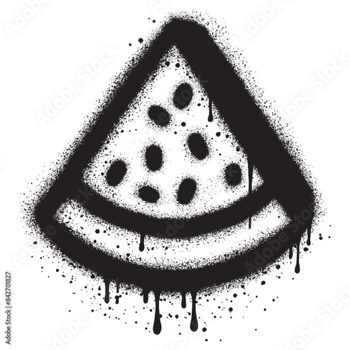 Spray Painted Graffiti Watermelon Sprayed isolated on white background.