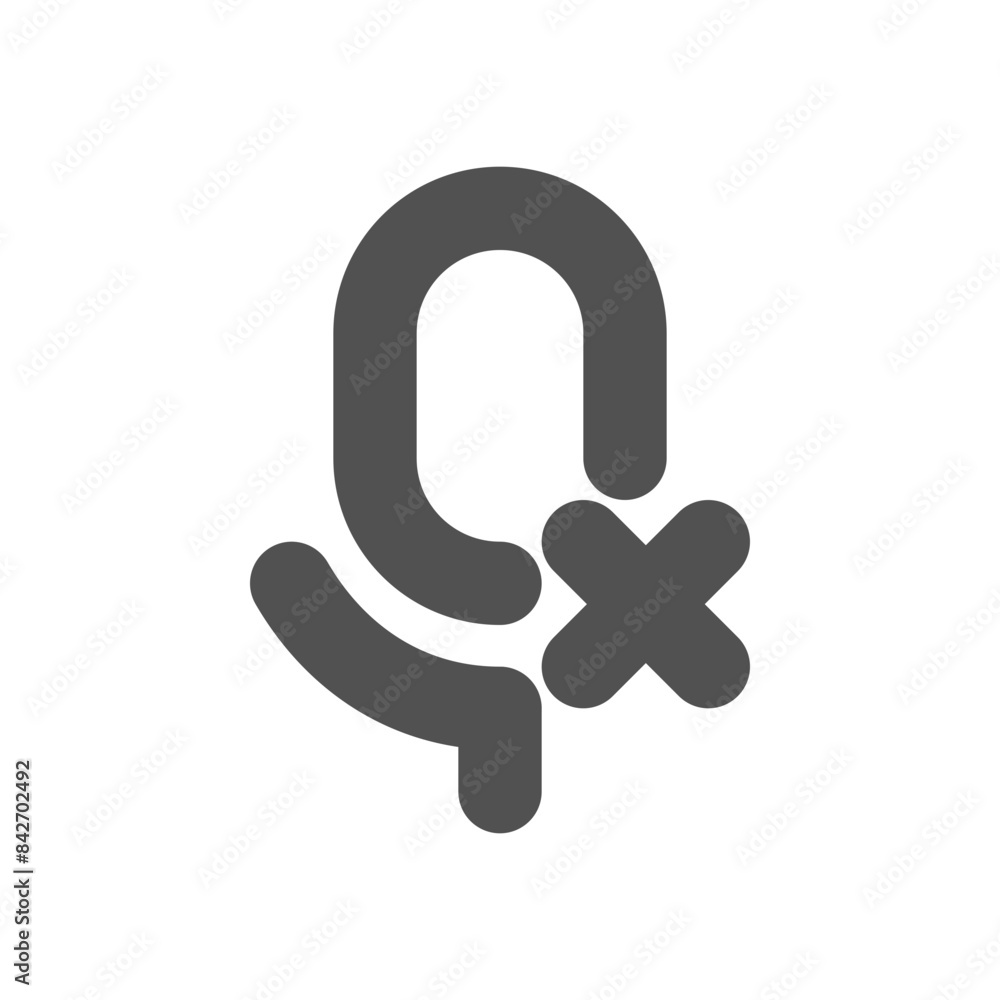 Mute mic icon in bold outline style Mute mic icon in bold outline style