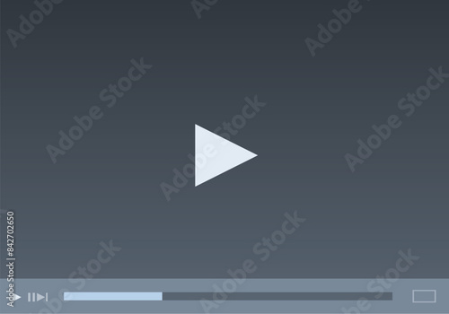 Digital video player is paused and showing the play button and time bar photo