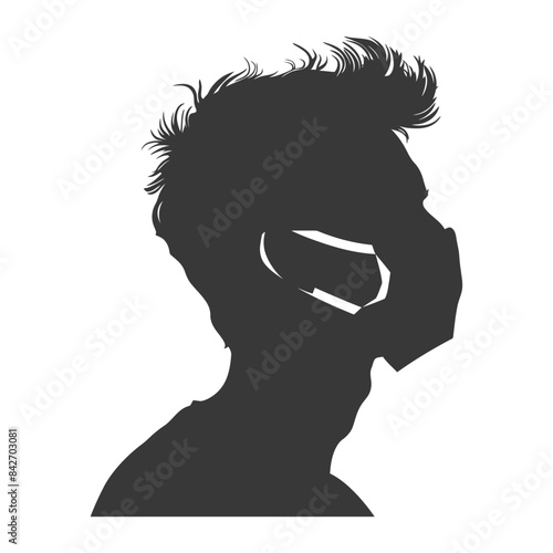 Shadowed Defender: Man in Mask, Modern Silhouette