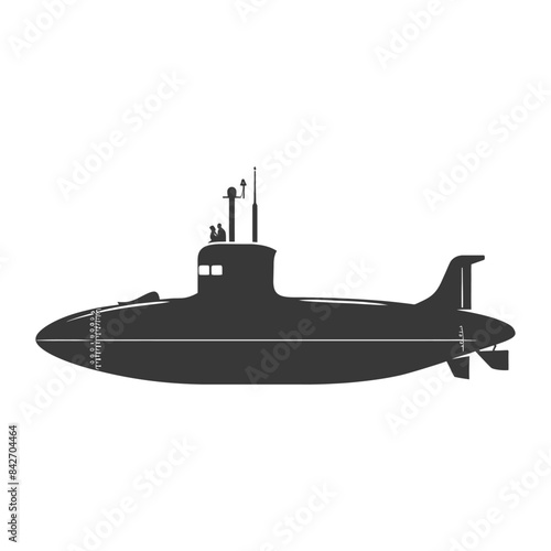 Submarine Silhouette: Naval Vessel Outline, Underwater Transport Icon