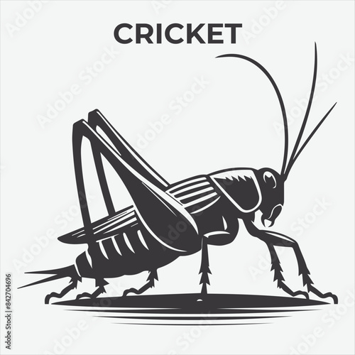 A Clear and Bold Cricket silhouette for Versatile Applications. Vector Illustration