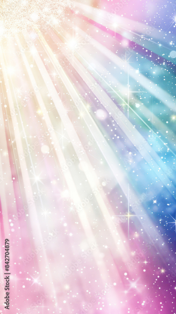 Colorful light beams with sparkles overlay Colorful light beams with sparkles overlay