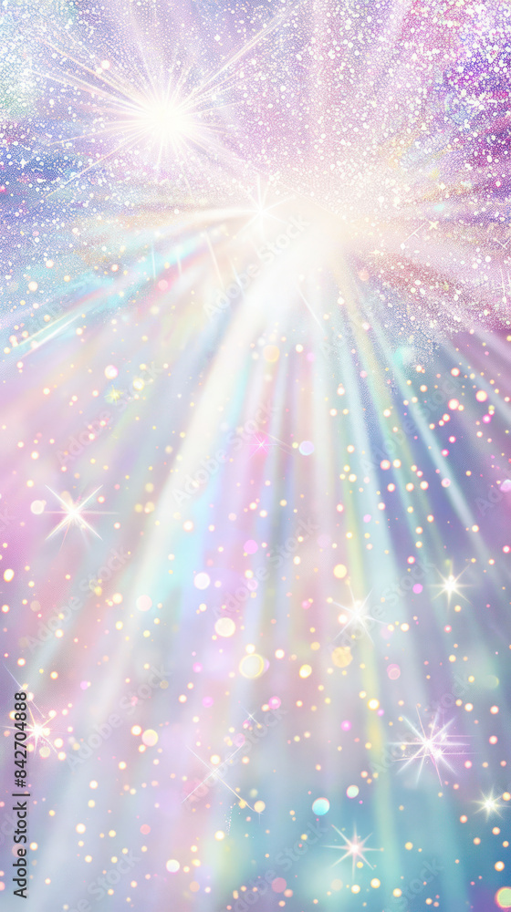 Naklejka premium Shining pastel beams with glittery particles