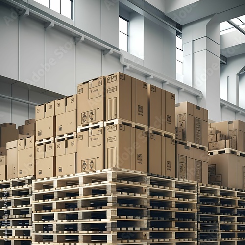 Set of wooden pallet for warehouse - 1