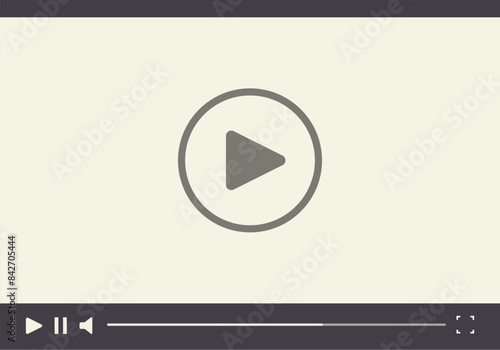 Simple video player with a play button is waiting to be started