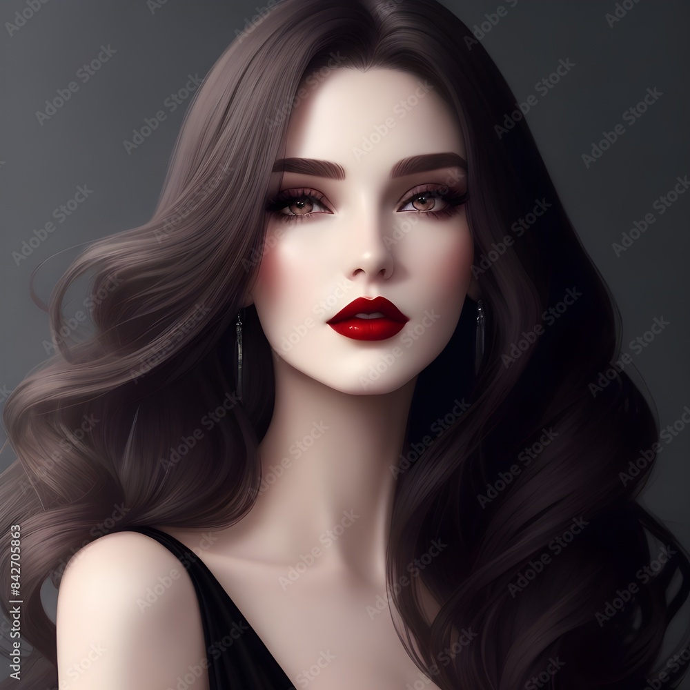 Captivating AI Art: Dark-Haired Woman in Elegant Black Dress, Digital Illustration. Beautiful Digital Portrait of a Woman with Deep Blue Eyes and Luxurious Black Hair – AI Generated Art Captivating AI Art: Dark-Haired Woman in Elegant Black Dress, Digital Illustration. Beautiful Digital Portrait of a Woman with Deep Blue Eyes and Luxurious Black Hair – AI Generated Art