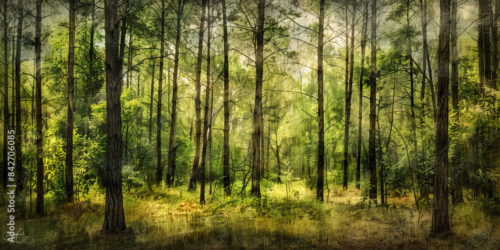 The Eternal Forest: Life's Growth in Evergreen Woods - Imagine an eternal forest where trees never wither, symbolizing the continuous growth and vitality of life after death The Eternal Forest: Life's Growth in Evergreen Woods - Imagine an eternal forest where trees never wither, symbolizing the continuous growth and vitality of life after death
