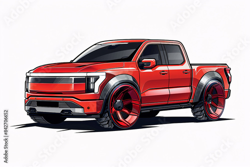 Concept Design Sketches - Retro Futuristic Pickup Truck