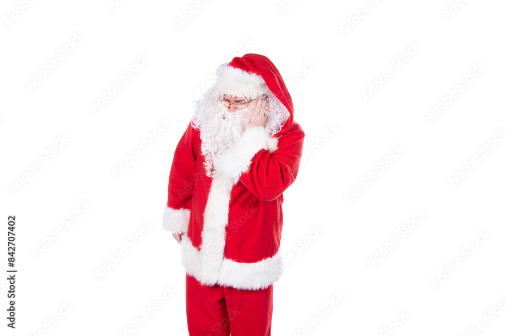 Funny Santa Claus is doing fitness. White background. Funny Santa Claus is doing fitness. White background.