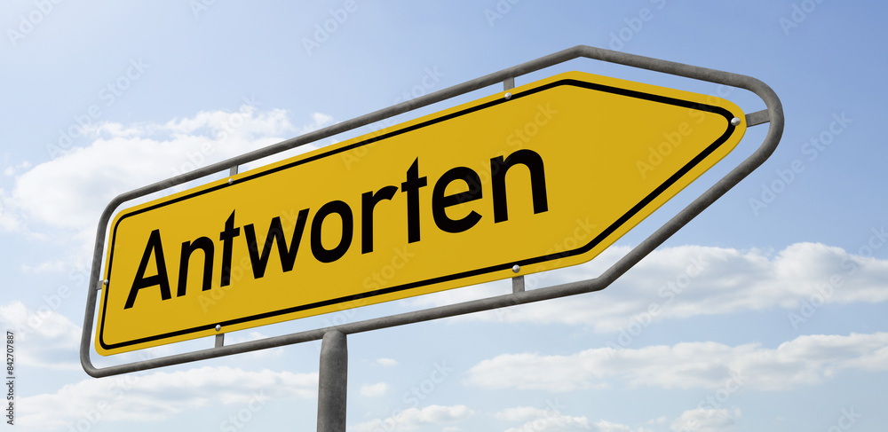 Pfeilwegweiser mit der Beschriftung Antworten Pfeilwegweiser mit der Beschriftung Antworten