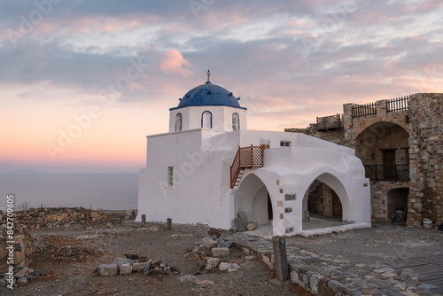 Beautiful greek orthodox church in the castle of Astypalea, Dodecanese, Greece. photo