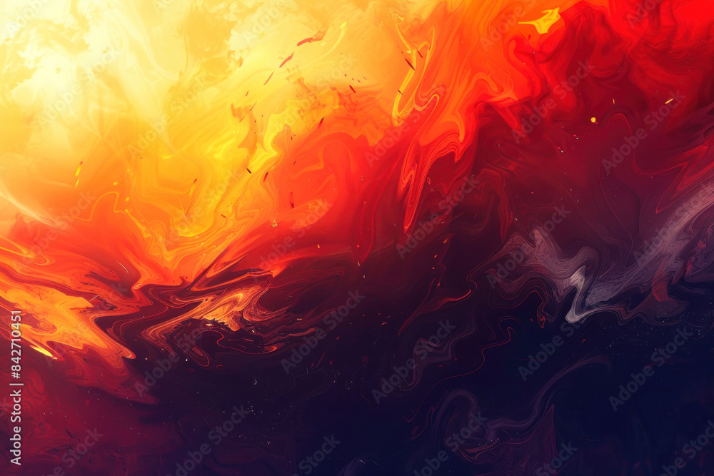 Fototapeta premium Abstract fiery red and orange swirls