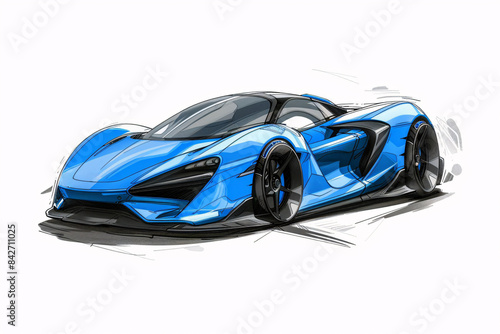 Concept Design Drawings - Futuristic Sports Car Sketches