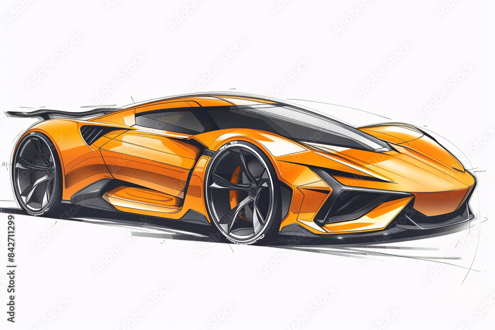 Concept Design Drawings - Futuristic Sports Car Sketches Concept Design Drawings - Futuristic Sports Car Sketches
