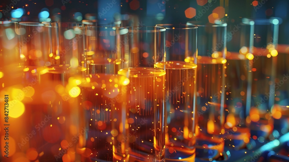 Obraz premium STEM - science and innovation - test tubes, lab, laboratory, science, research, chemistry, experiment, virtual screen blend