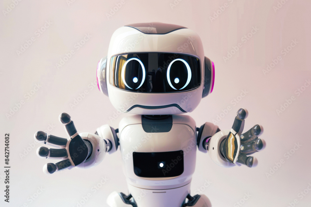 Animated robot with large expressive eyes Animated robot with large expressive eyes