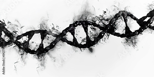 The Darkened DNA Chain: Life's Diminishment in DNA Darkness - Imagine a DNA chain becoming darker and less distinct, symbolizing the fading of life's vitality and energy. photo