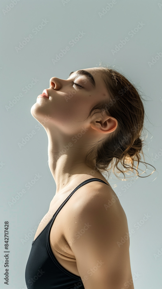 A gymnast strikes a graceful pose