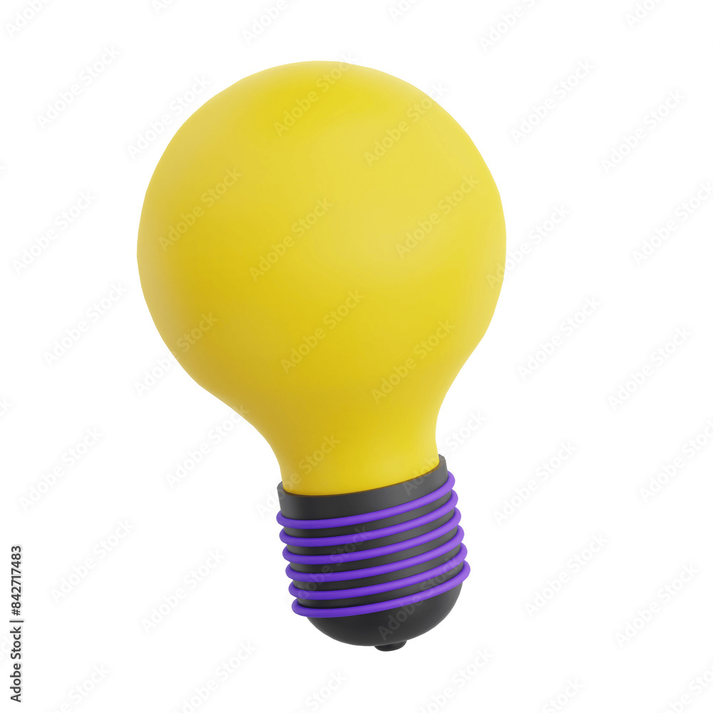 3D Render Bulb Icon Illustration. Isolated on Transparent background 3D Render Bulb Icon Illustration. Isolated on Transparent background