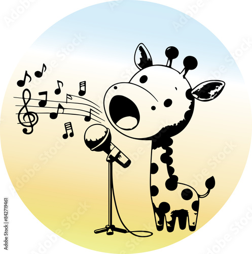 A little giraffe sings