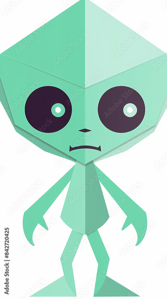 Obraz premium cute alien.paper cut style