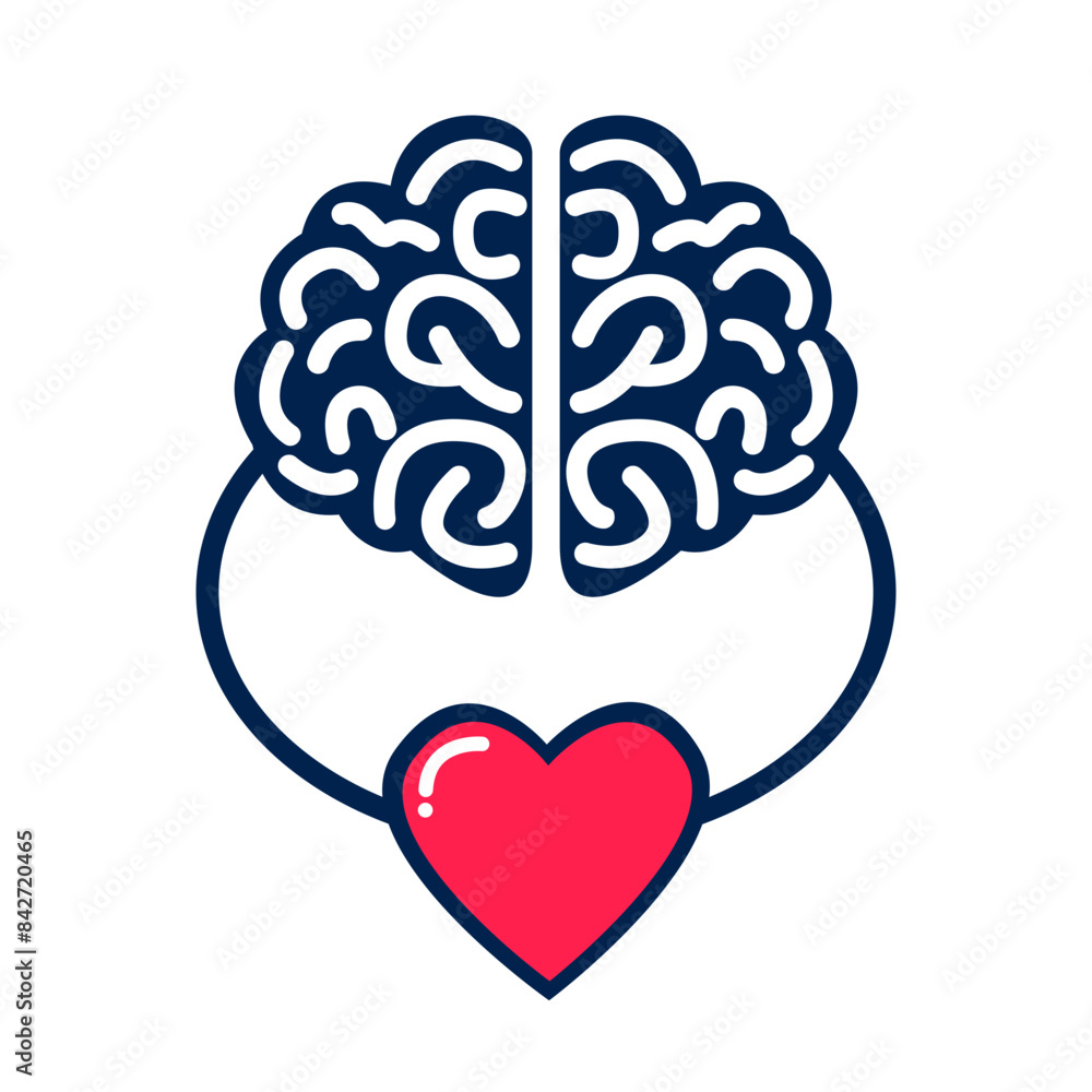 Heart and Mind Connection: Vector Illustration of Emotional and Mental Health Harmony Heart and Mind Connection: Vector Illustration of Emotional and Mental Health Harmony