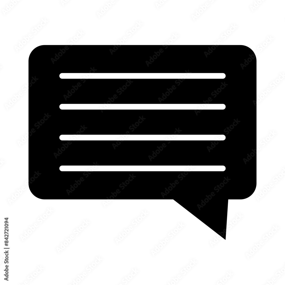 Speech bubble glyph icon Speech bubble glyph icon