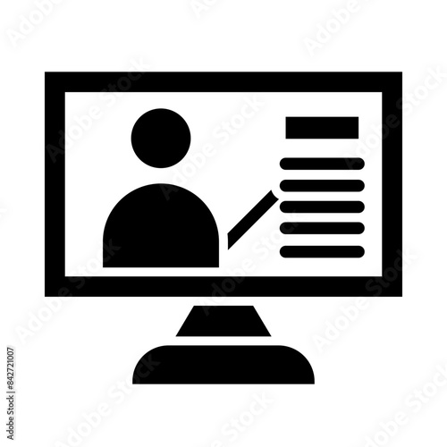 Video lecture  glyph icon